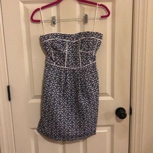 Strapless seersucker dress